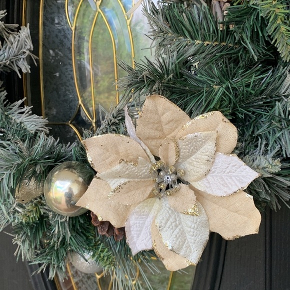 Christmas wreath super large outdoor door glitter holidays - Picture 6 of 13